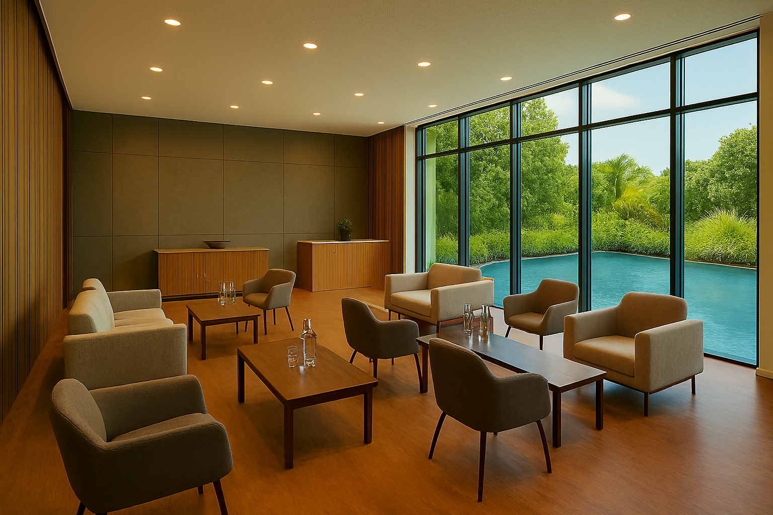 Function room at Chencharu Close Residences with modern interiors and flexible event space